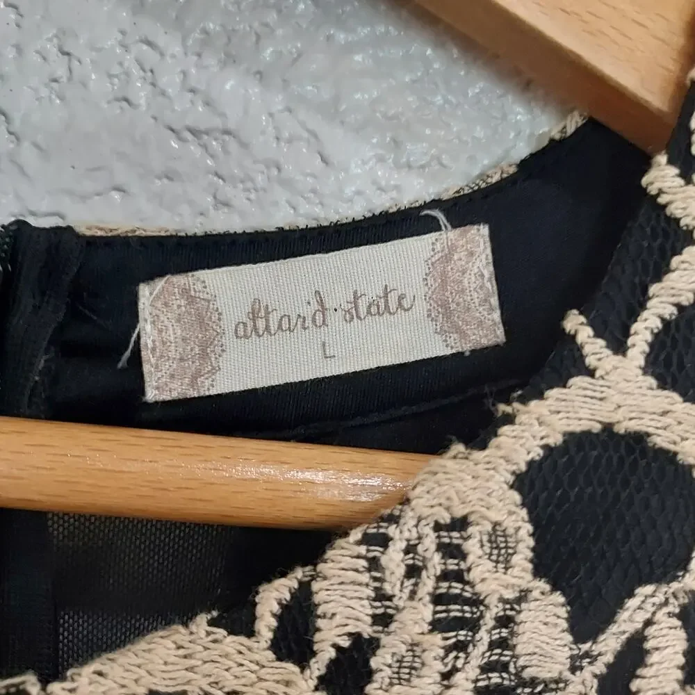 Altar'd State Cream Black Lace Cocktail Dress Size L